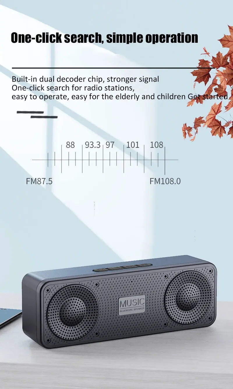 Altavoz Bluetooth Portátil S18 con Subwoofer y Radio FM – 1200mAh