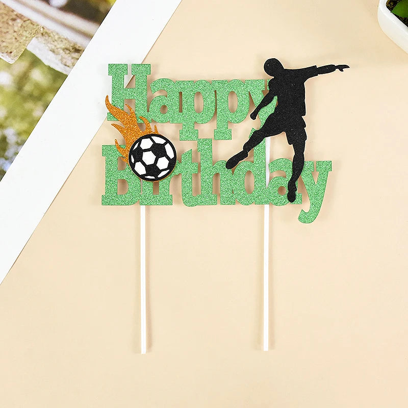 Adorno para torta "Feliz Cumpleaños" – Tema Fútbol para Fiestas Infantiles