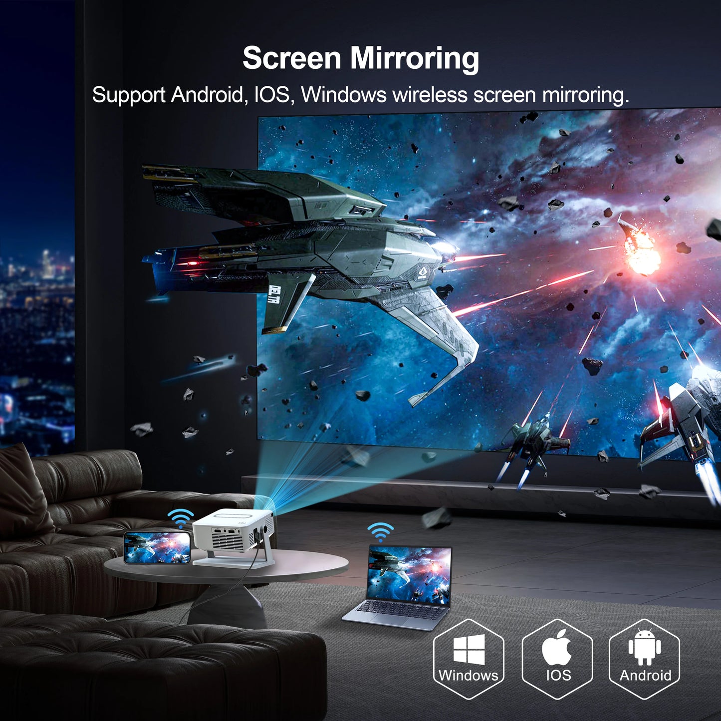 Mini Proyector HD 720P Xnano – Android 11, WiFi6 y Bluetooth 5.2