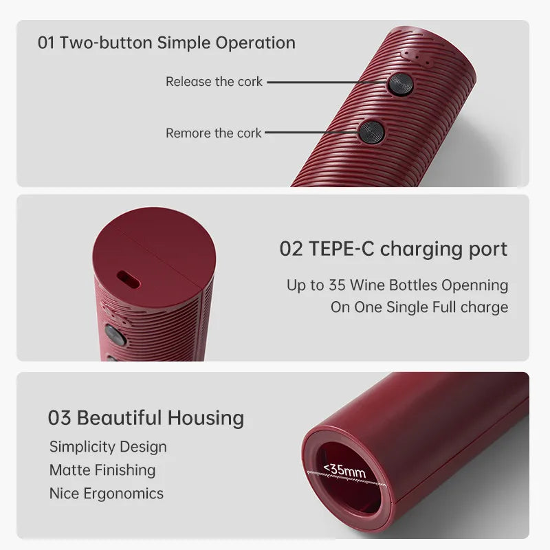 Abridor de Botellas de Vino Eléctrico Automático
