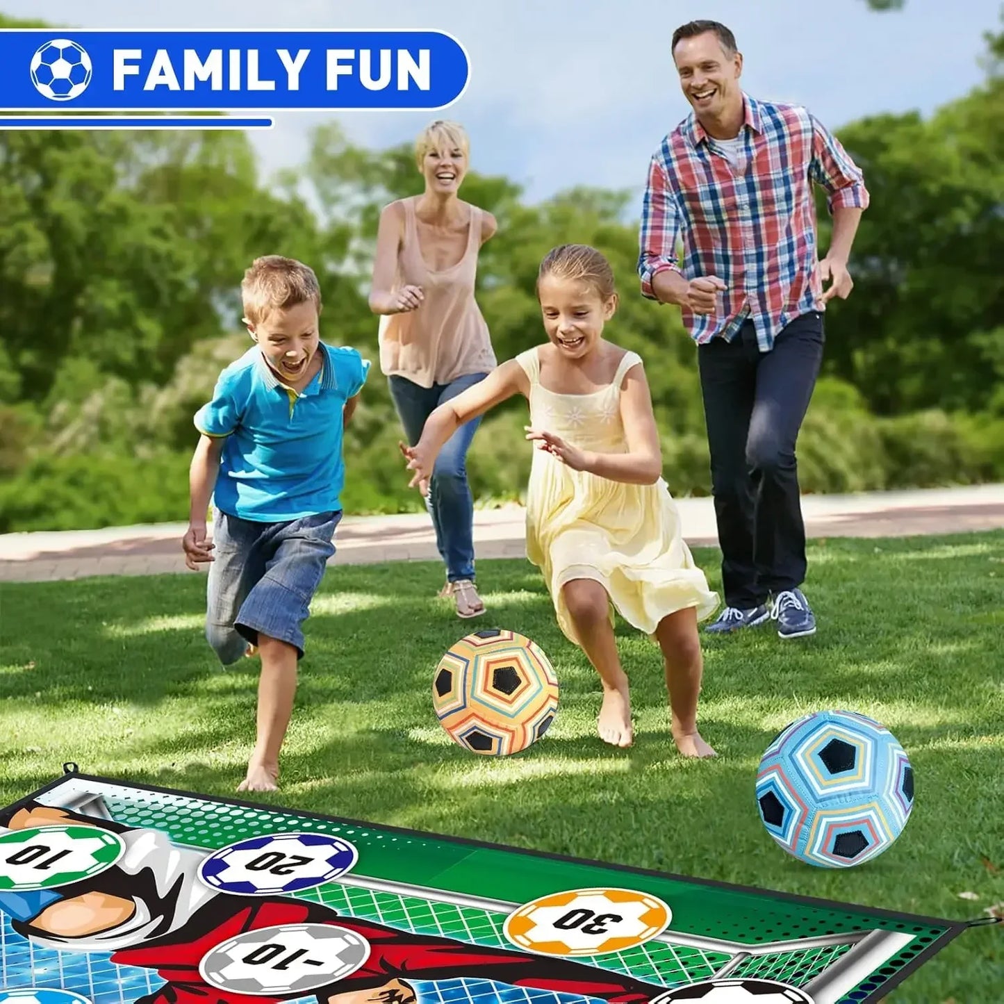Tapete de Juego de Fútbol para Niños – Set Deportivo con Pelotas de Velcro