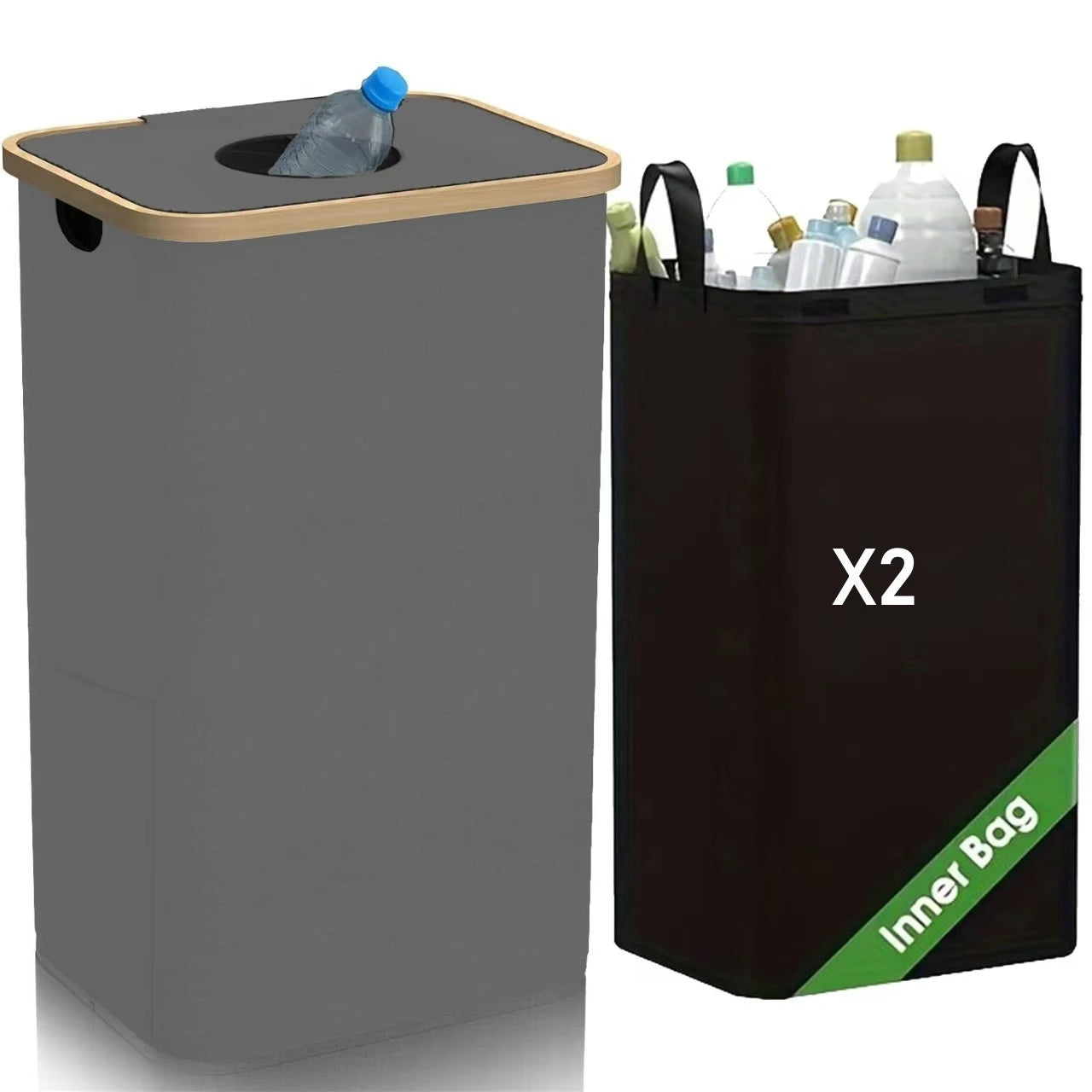Cesta Plegable de Almacenamiento para Botellas – 100L con Bolsa Interior Impermeable (2 Unidades)