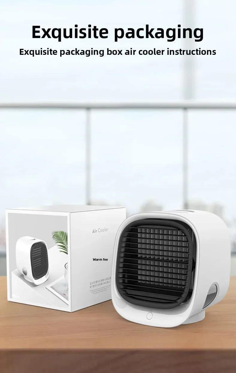 Mini Enfriador de Aire Portátil USB – Ventilador Evaporativo de 3 Velocidades