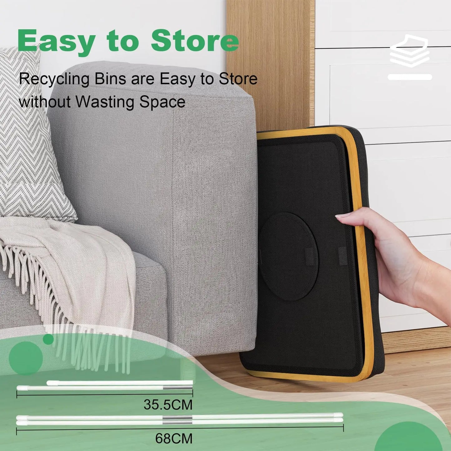 Cesta Plegable de Almacenamiento para Botellas – 100L con Bolsa Interior Impermeable (2 Unidades)