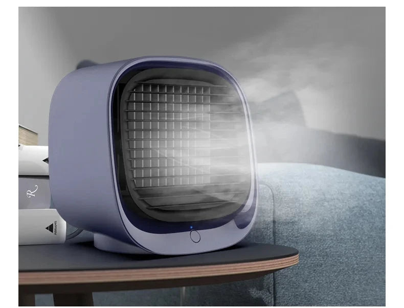 Mini Enfriador de Aire Portátil USB – Ventilador Evaporativo de 3 Velocidades