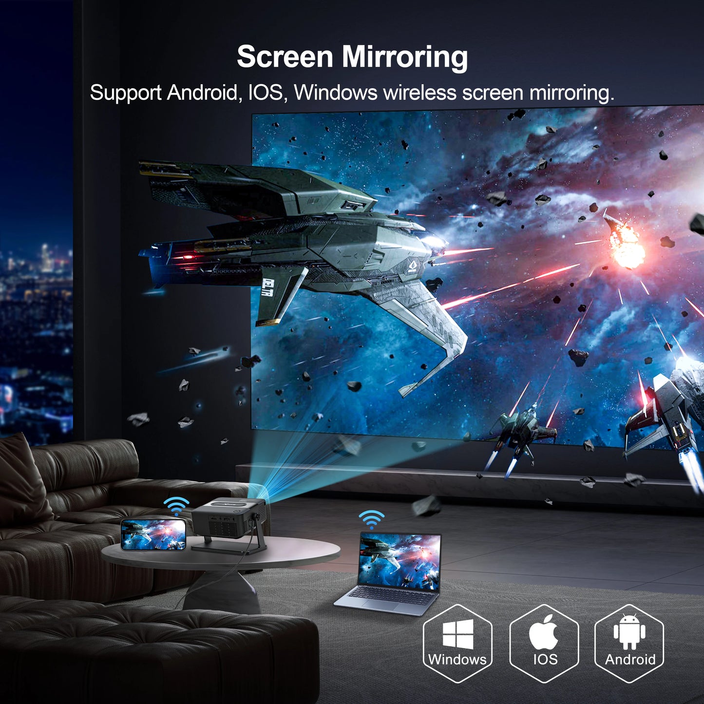 Mini Proyector HD 720P Xnano – Android 11, WiFi6 y Bluetooth 5.2