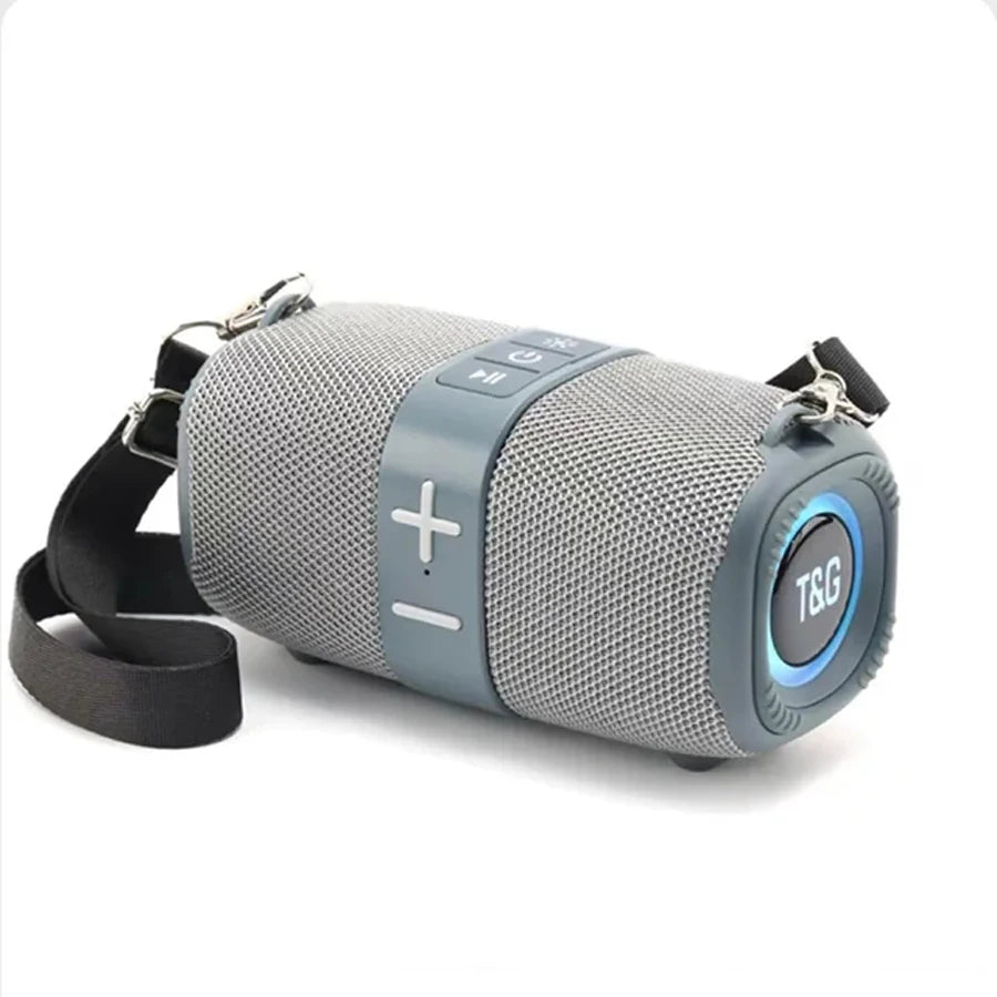 Altavoz Bluetooth Portátil T&G 5W con Subwoofer, Radio FM y Luces LED Multicolor