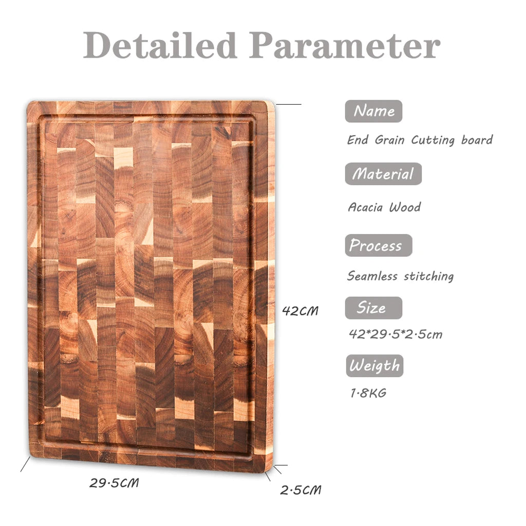 Tabla de Cortar Grande de Madera de Acacia