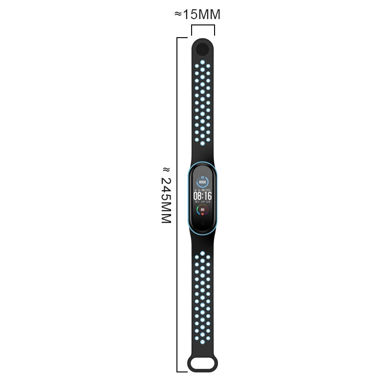 Correa transpirable para Xiaomi Mi Band 3, 4, 5, 6, y 7