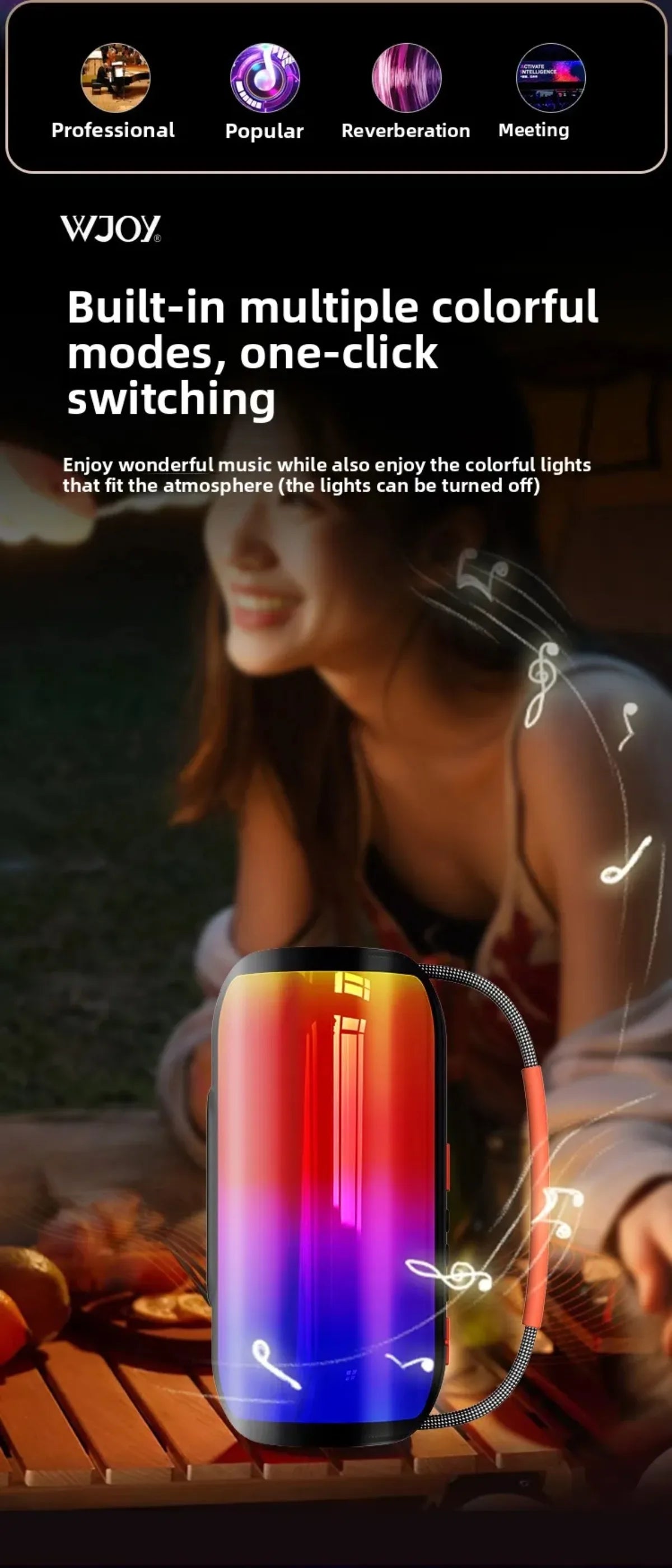 Altavoz Bluetooth Portátil 30W LED y Subwoofer Inalámbrico – IPX7 Impermeable