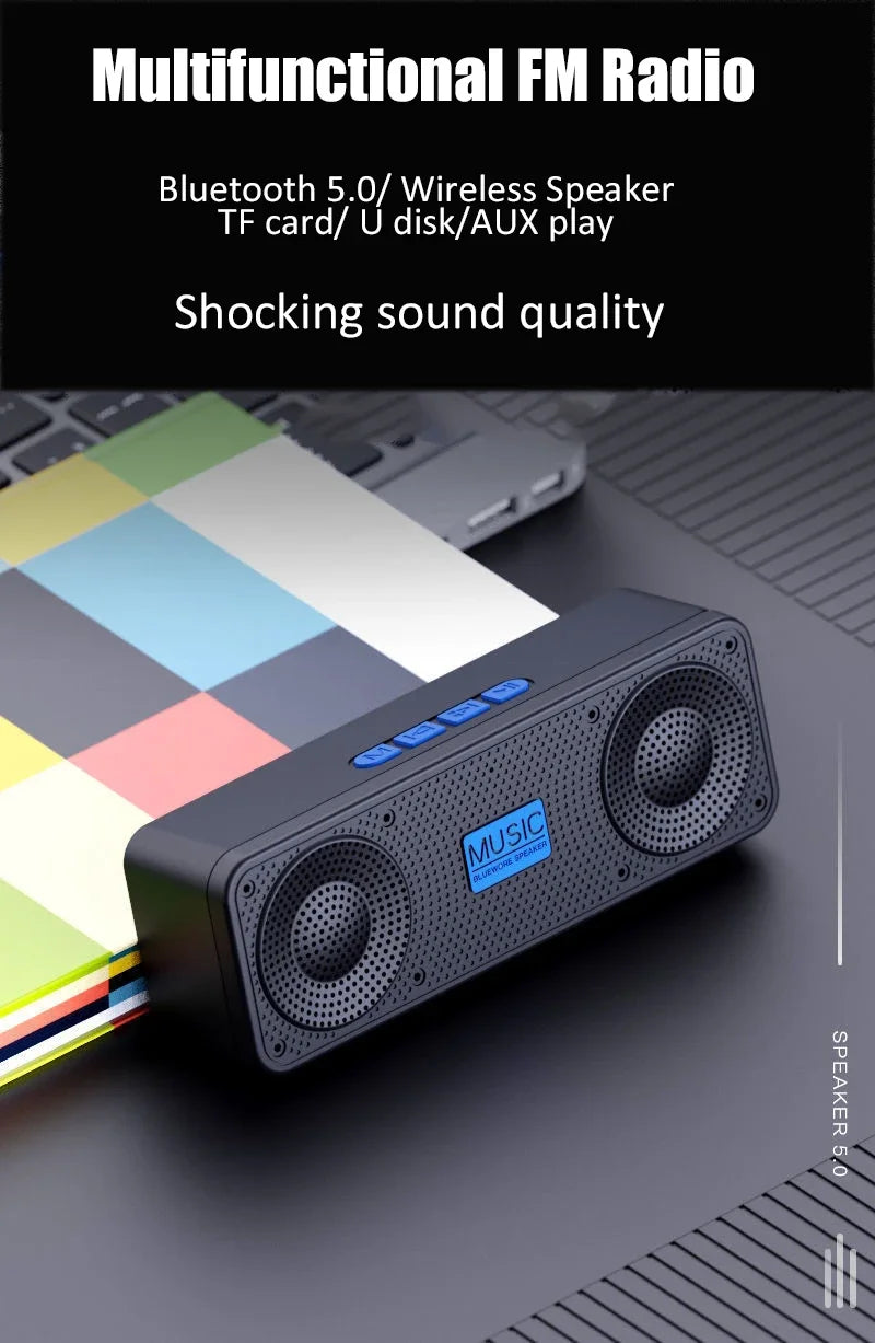 Altavoz Bluetooth Portátil S18 con Subwoofer y Radio FM – 1200mAh