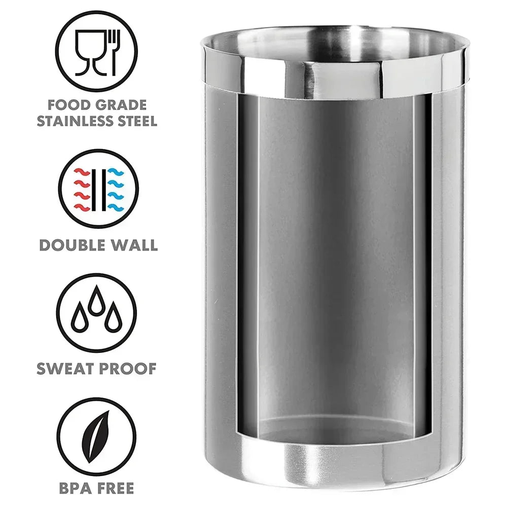 Enfriador de Vino de Acero Inoxidable – Doble Pared para Botellas de 750ml