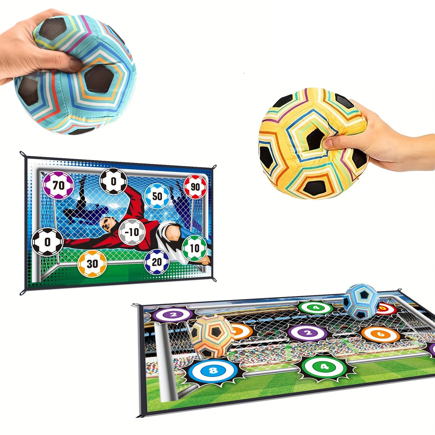 Tapete de Juego de Fútbol para Niños – Set Deportivo con Pelotas de Velcro