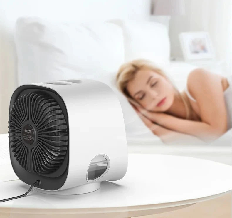 Mini Enfriador de Aire Portátil USB – Ventilador Evaporativo de 3 Velocidades