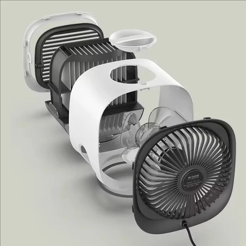 Mini Enfriador de Aire Portátil USB – Ventilador Evaporativo de 3 Velocidades