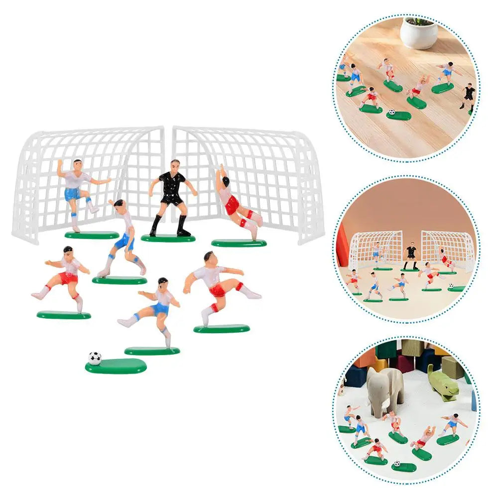 Decoración para Pasteles de Fútbol – Mini Jugadores, Arcos y Campo (Set de 2)