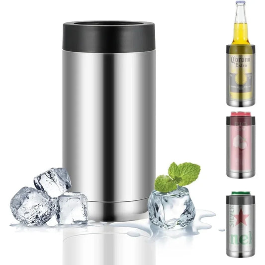 Enfriador de Latas y Botellas de Acero Inoxidable – Doble Pared con Aislamiento al Vacío