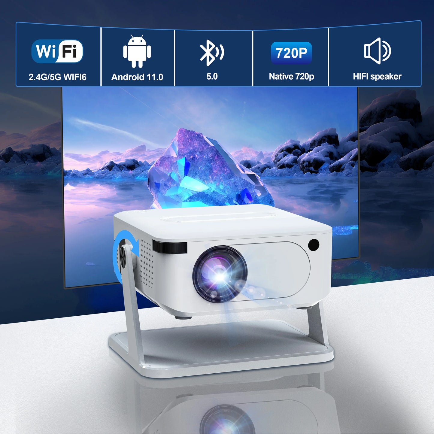 Mini Proyector HD 720P Xnano – Android 11, WiFi6 y Bluetooth 5.2