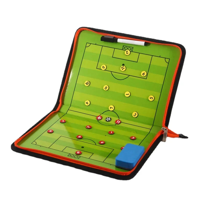 Tablero Táctico de Fútbol con Cremallera Magnética – Estrategia Portátil para Entrenadores