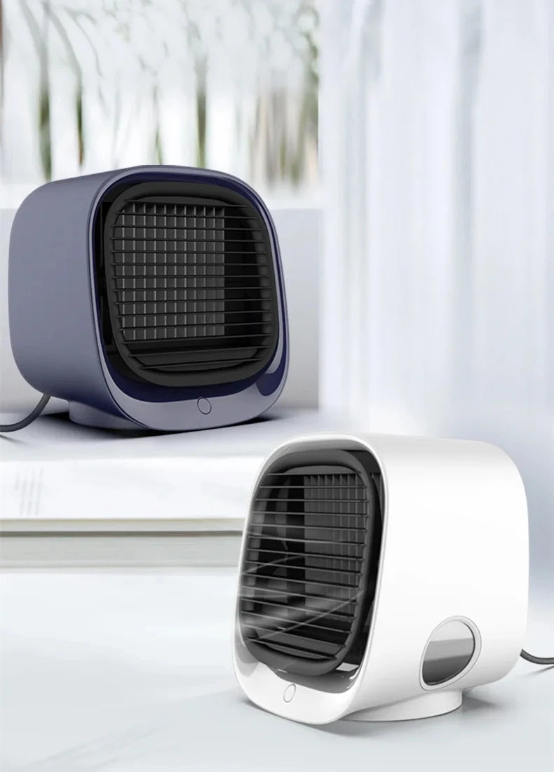 Mini Enfriador de Aire Portátil USB – Ventilador Evaporativo de 3 Velocidades