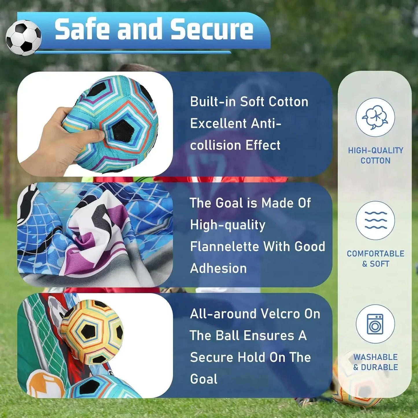 Tapete de Juego de Fútbol para Niños – Set Deportivo con Pelotas de Velcro