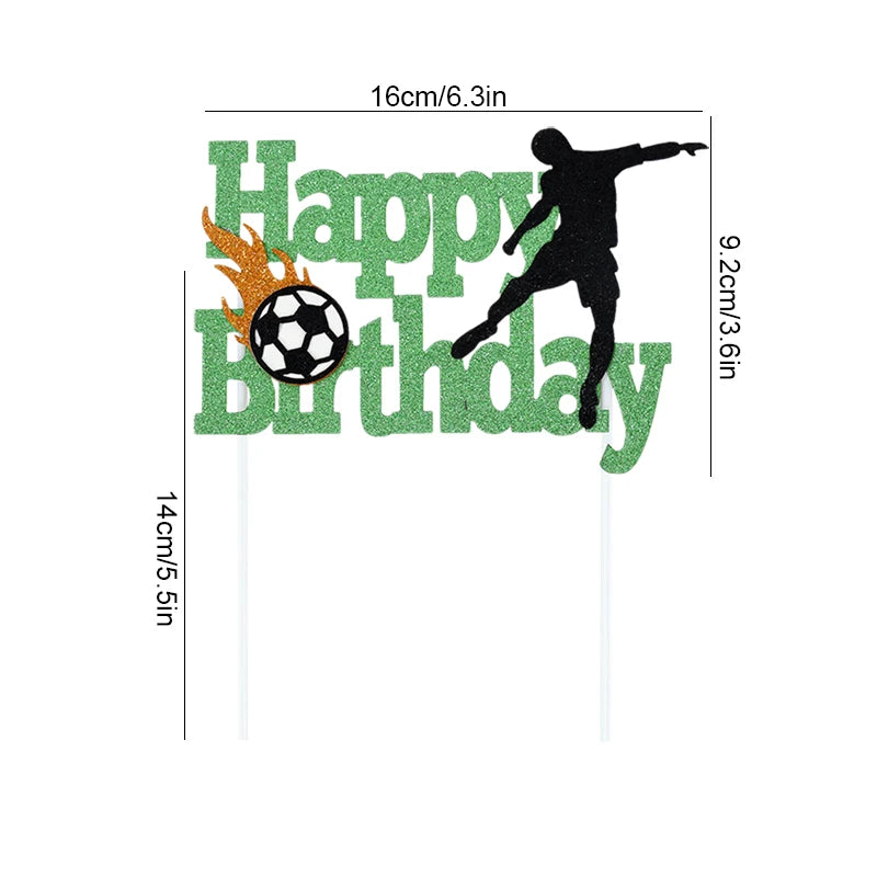 Adorno para torta "Feliz Cumpleaños" – Tema Fútbol para Fiestas Infantiles