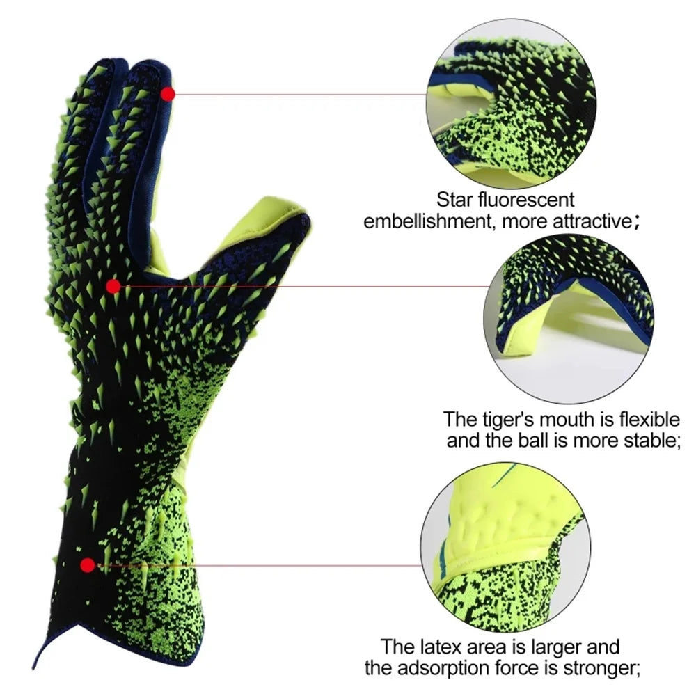 Guantes de Portero de Fútbol Profesional – Antideslizante, Protección Dedos