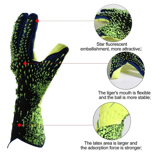 Guantes de Portero de Fútbol Profesional – Antideslizante, Protección Dedos