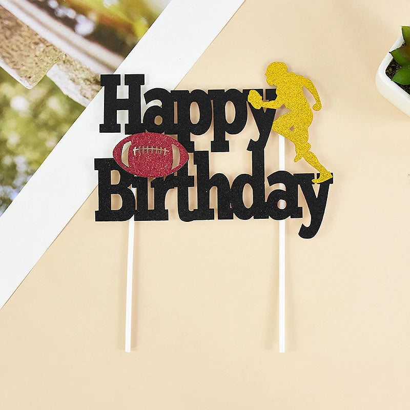 Adorno para torta "Feliz Cumpleaños" – Tema Fútbol para Fiestas Infantiles