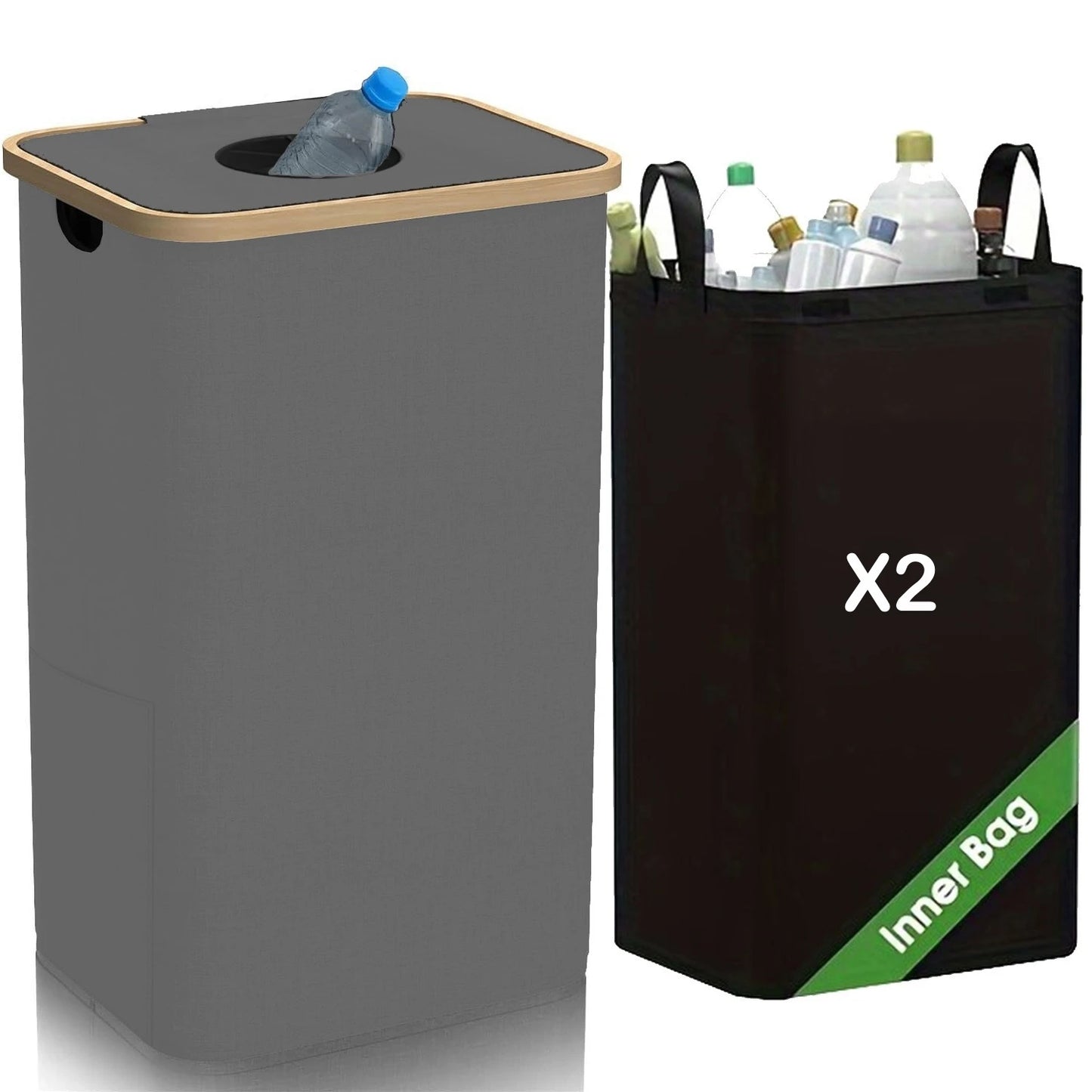 Cesta Plegable de Almacenamiento para Botellas – 100L con Bolsa Interior Impermeable (2 Unidades)