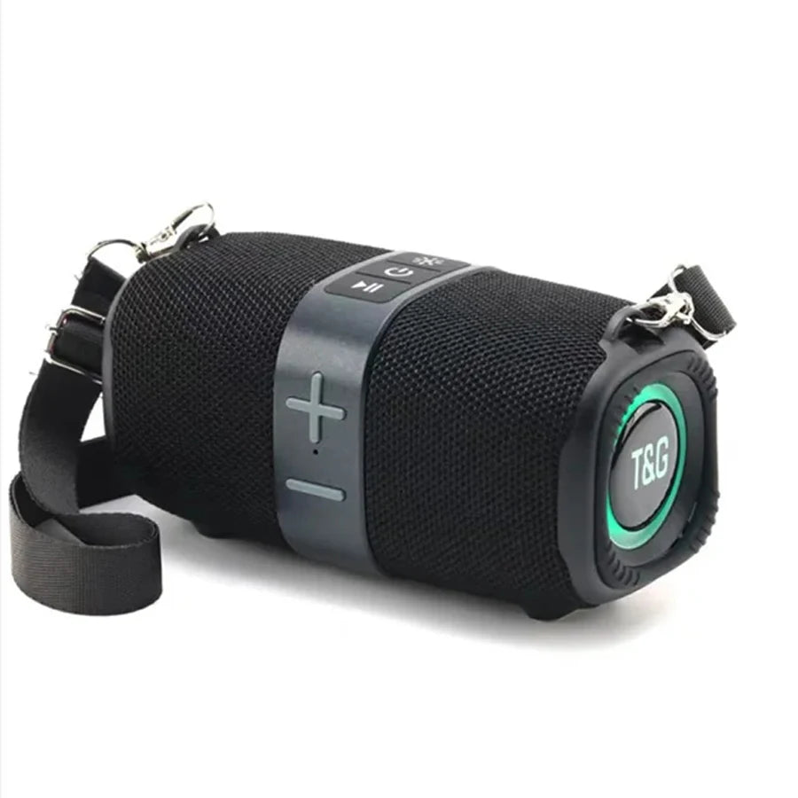Altavoz Bluetooth Portátil T&G 5W con Subwoofer, Radio FM y Luces LED Multicolor