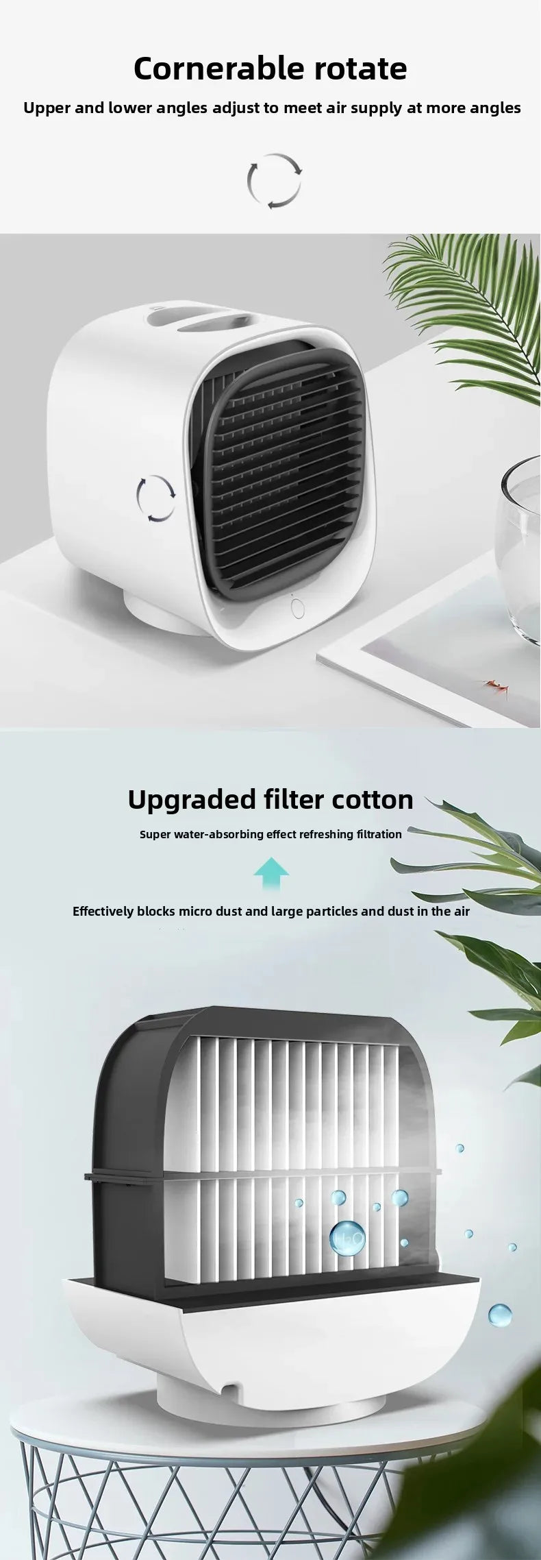 Mini Enfriador de Aire Portátil USB – Ventilador Evaporativo de 3 Velocidades