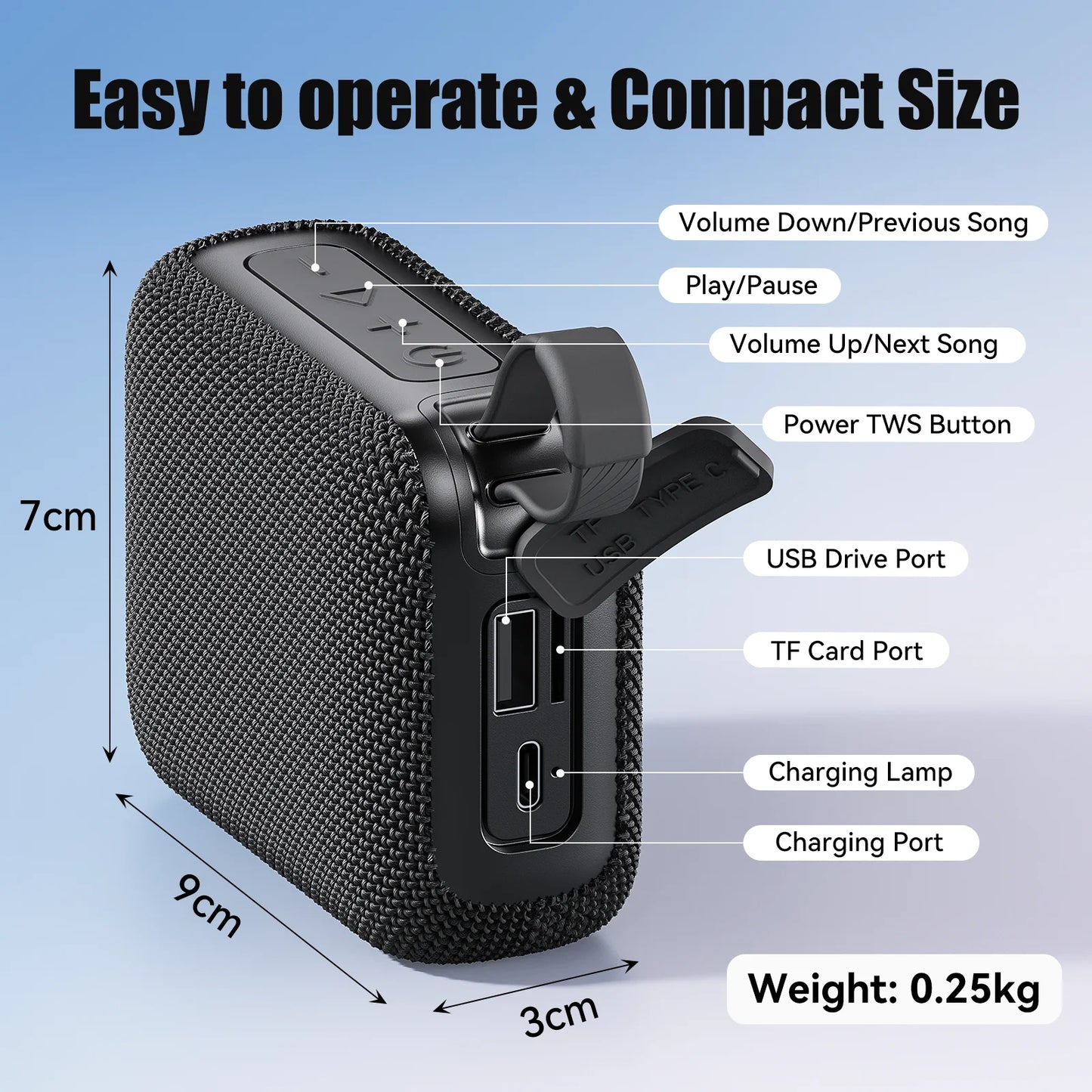 Altavoz Bluetooth TWS 10W