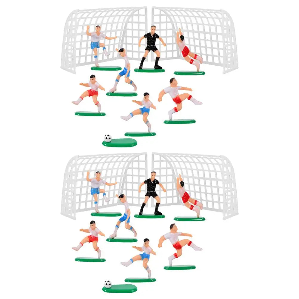 Decoración para Pasteles de Fútbol – Mini Jugadores, Arcos y Campo (Set de 2)