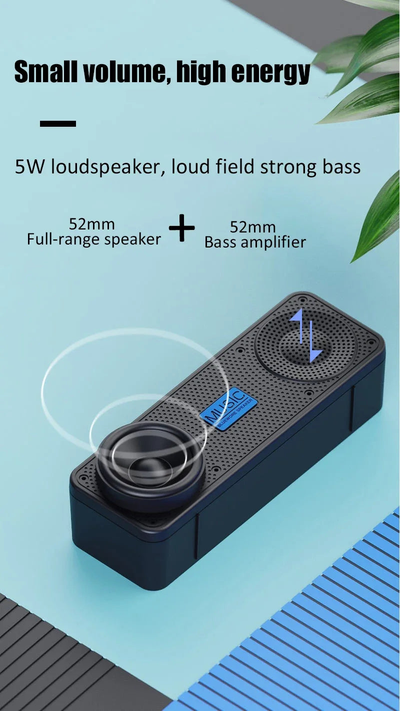 Altavoz Bluetooth Portátil S18 con Subwoofer y Radio FM – 1200mAh