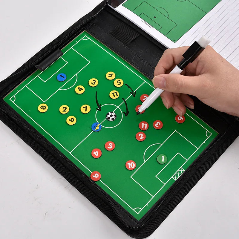 Tablero Táctico de Fútbol Magnético con Rotuladores y Portapapeles