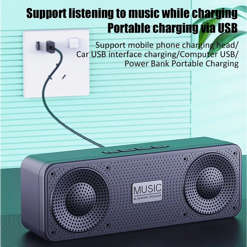 Altavoz Bluetooth Portátil S18 con Subwoofer y Radio FM – 1200mAh