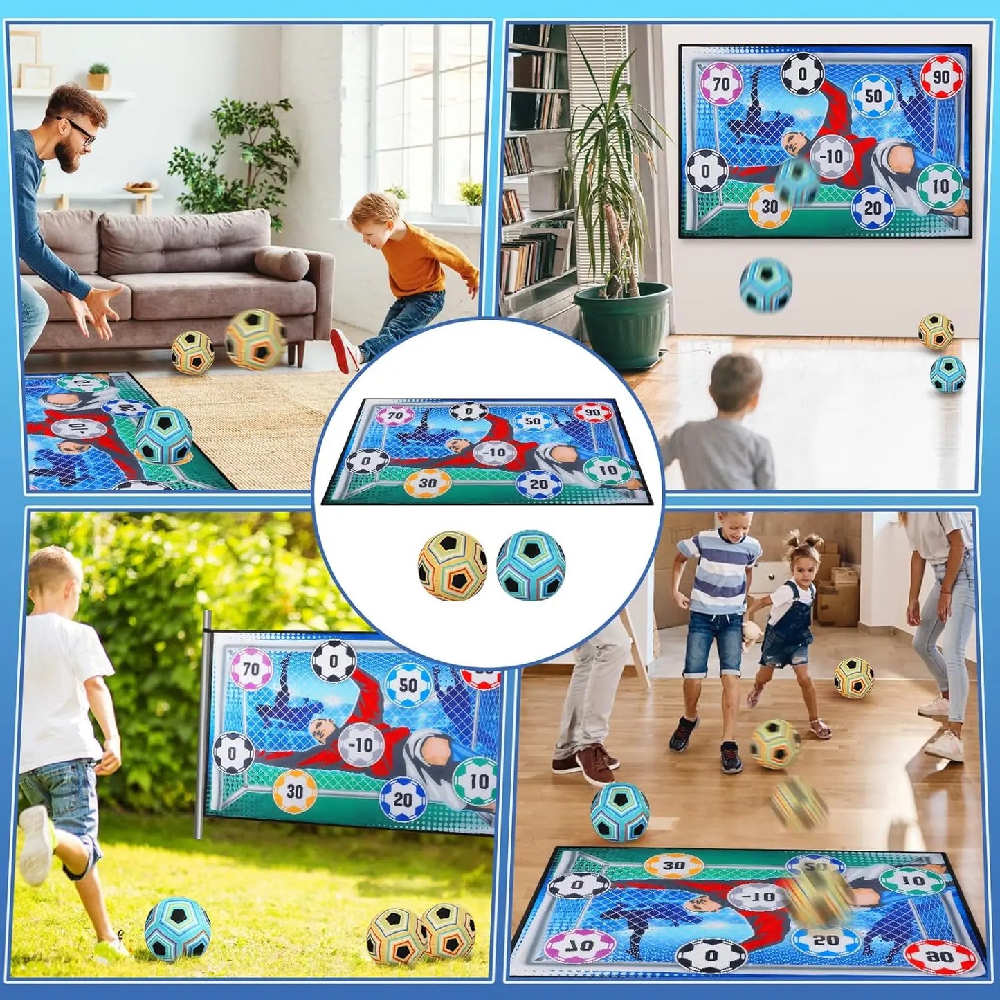 Tapete de Juego de Fútbol para Niños – Set Deportivo con Pelotas de Velcro