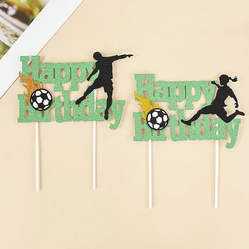 Adorno para torta "Feliz Cumpleaños" – Tema Fútbol para Fiestas Infantiles