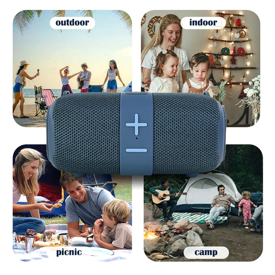 Altavoz Bluetooth Portátil T&G 5W con Subwoofer, Radio FM y Luces LED Multicolor