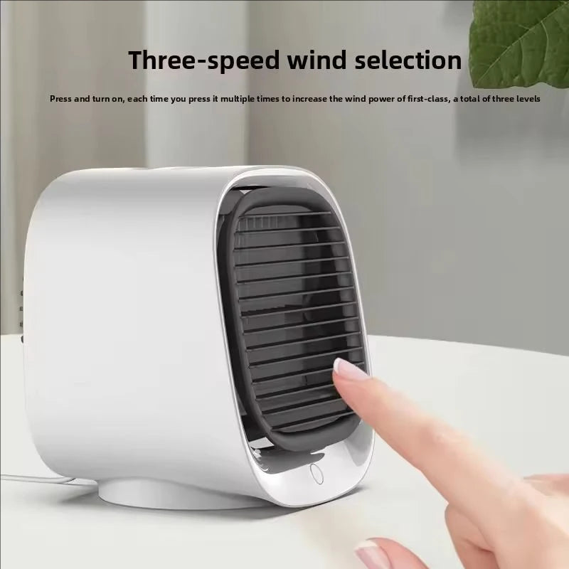 Mini Enfriador de Aire Portátil USB – Ventilador Evaporativo de 3 Velocidades