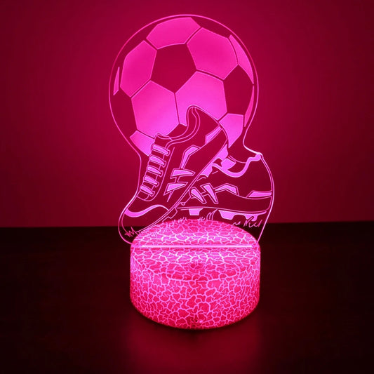 Lámpara 3D de Fútbol para Niños – Luz LED Nocturna con 7 Colores y Control Remoto