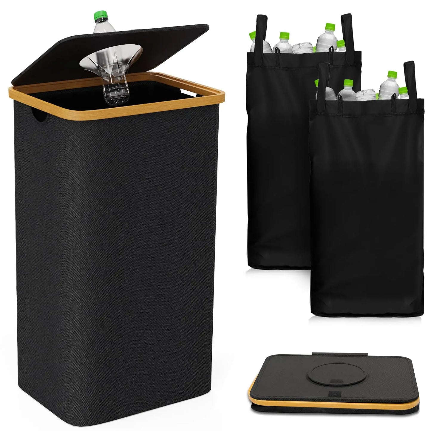 Cesta Plegable de Almacenamiento para Botellas – 100L con Bolsa Interior Impermeable (2 Unidades)