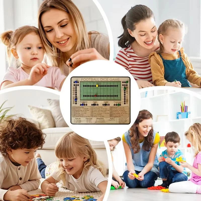 Juego de Dados de Fútbol en Madera – Juego de Mesa Portátil