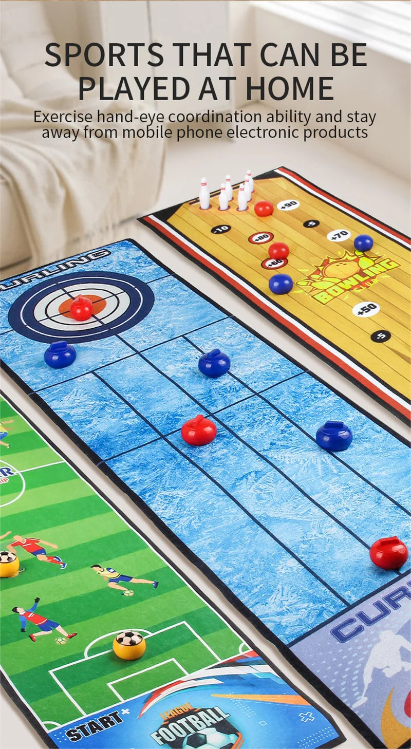 Juego Interactivo de Fútbol, Bolos y Curling de Escritorio