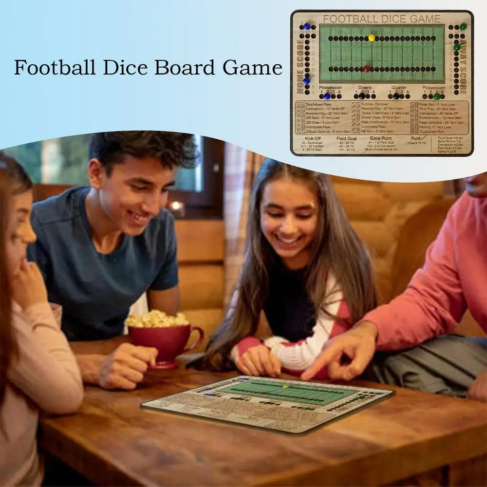 Juego de Dados de Fútbol en Madera – Juego de Mesa Portátil