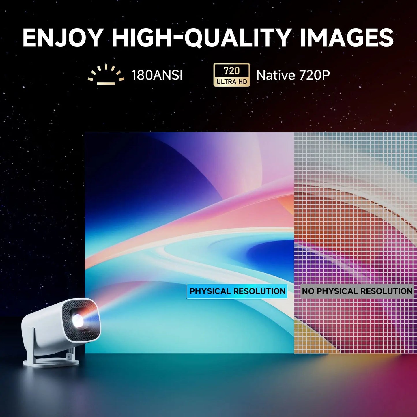 Proyector Portátil HONGTOP P30 Pro – 720P Nativo, Android 14, WiFi6 y BT 5.0
