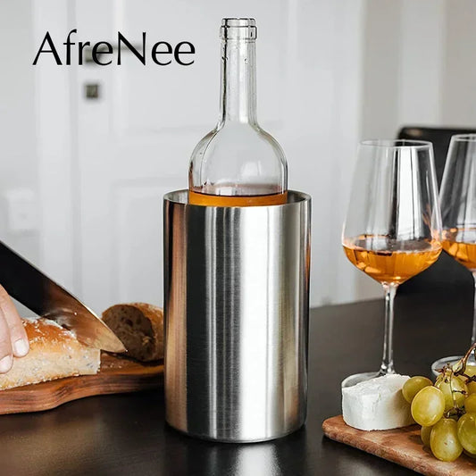 Enfriador de Vino de Acero Inoxidable – Doble Pared para Botellas de 750ml