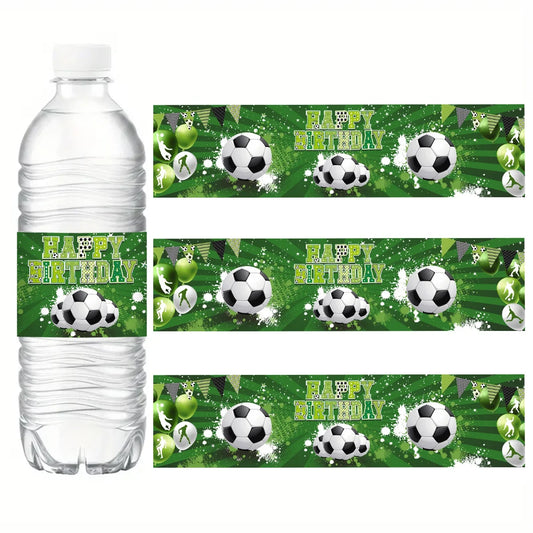 Etiquetas Adhesivas para Botellas de Fútbol – 10 Unidades