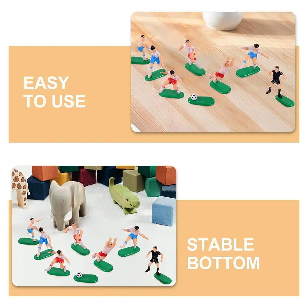 Decoración para Pasteles de Fútbol – Mini Jugadores, Arcos y Campo (Set de 2)